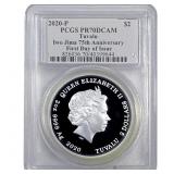 2020-P Tuvalu 2OZ SIlver $2 Iwo Jima 75th Anniv.