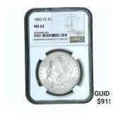 1883-CC Morgan Silver Dollar NGC MS62