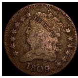 1809 Classic Head Half Cent NICELY CIRCULATED