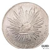 1889Cn AM Mexico Silver 8 Reales CLOSELY UNCIRCULA