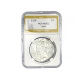 1928 Silver Peace Dollar PGA MS61 Detail