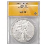 1996 Silver Eagle ANACS MS62