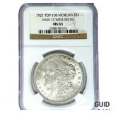 1921 Morgan Silver Dollar NGC MS63 VAM13 Wide Reed