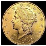 1904 Liberty Head $20 Double Eagle CHOICE BU