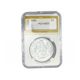 1885 Morgan Silver Dollar PGA MS65