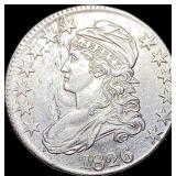 1826 Capped Bust Half Dollar CLOSELY UNCIRCULATED