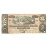 1864 $10 Confederate States America Richmond