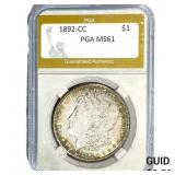 1892-CC Morgan Silver Dollar PGA MS61