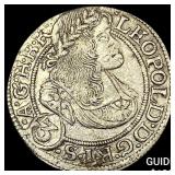 1655-1705 Hungary Leopold Silver 3 Kreuzer CLOSELY