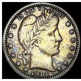 1914 Barber Quarter NEARLY UNCIRCULATED