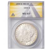 1899 Morgan Silver Dollar ANACS MS63