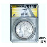 1887 Morgan Silver Dollar ANACS MS65