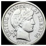 1909 Barber Dime NEARLY UNCIRCULATED