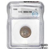1906 Indian Head Cent ICG MS64 RB