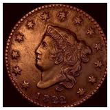 1822 Coronet Large Cent CLOSELY UNCIRCULATED