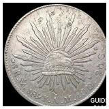 1893Mo AM Mexico Silver 8 Reales Cap & Rays CLOSEL