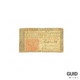1776 New Jersey Note, March 25th 3 Shillings 7