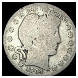 1904-S Silver Barber Quarter NICELY CIRCULATED