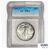 1943-D Walking Liberty Half Dollar ICG MS64