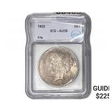 1922 Silver Peace Dollar ICG AU58 Clip