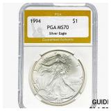 1994 American Silver Eagle PGA MS70