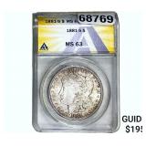 1881-S Morgan Silver Dollar ANACS MS63