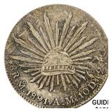 1891Mo AM Mexico Silver 8 Reales NEARLY UNCIRCULAT