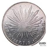 1887Ga JS Mexico Silver 8 Reales CLOSELY UNCIRCULA