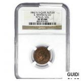 1862 IL Token S-Q10C Sutler NGC XF45 BN Whited&Co