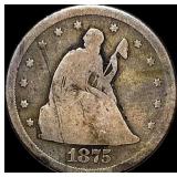 1875 Seated Liberty Quarter NICELY CIRCULATED