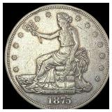 1875-CC Silver Trade Dollar LIGHTLY CIRCULATED