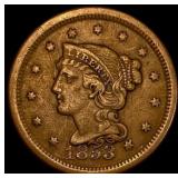 1853 Braided Hair Large Cent LIGHTLY CIRCULATED