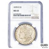 1878-S Morgan Silver Dollar NGC MS63