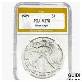 1989 American Silver Eagle PGA MS70
