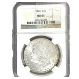 1887 Morgan Silver Dollar NGC MS63