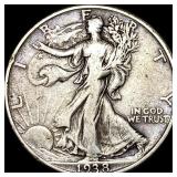 1938-D Silver Half Dollar Walking Liberty NEARLY U