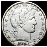 1899 Silver Barber Half Dollar CLOSELY UNCIRCULAT