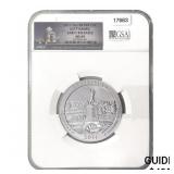 2011 5oz Silver 25c Gettysburg NGC MS69 EARLY RELE