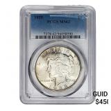 1935 Silver Peace Dollar PCGS MS62