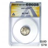 1927-D Mercury Silver Dime ANACS AU58