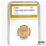1865 Two Cent Piece PGA PR66 RED CAMEO