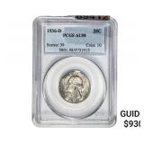 1936-D Washington Silver Quarter PCGS AU58