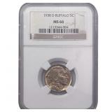 1938-D Buffalo Nickel NGC MS66