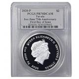 2020-P Tuvalu 2OZ SIlver $2 Iwo Jima 75th Anniv.