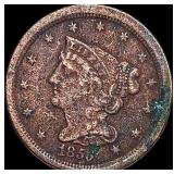 1855 Braided Hair Half Cent NICELY CIRCULATED