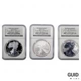 [3 Coins]2006 Silver Eagle NGC MS/PF69 20th Anniv.