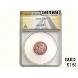 1925-D Wheat Cent ANACS AU55