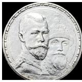 1913 Russia Silver Rouble Romanov UNCIRCULATED