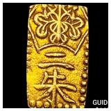1832-1858 Japan Gold 2 Shu .052oz CLOSELY UNCIRCUL
