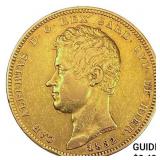 1832 Italy .9331oz Gold 100 Lire CLOSELY UNCIRCULA